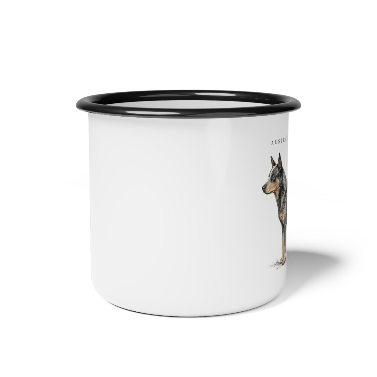 Australian Cattle Dog Enamel Mug, Blue Heeler Coffee Cup, Rustic Ranch Dog Gift
