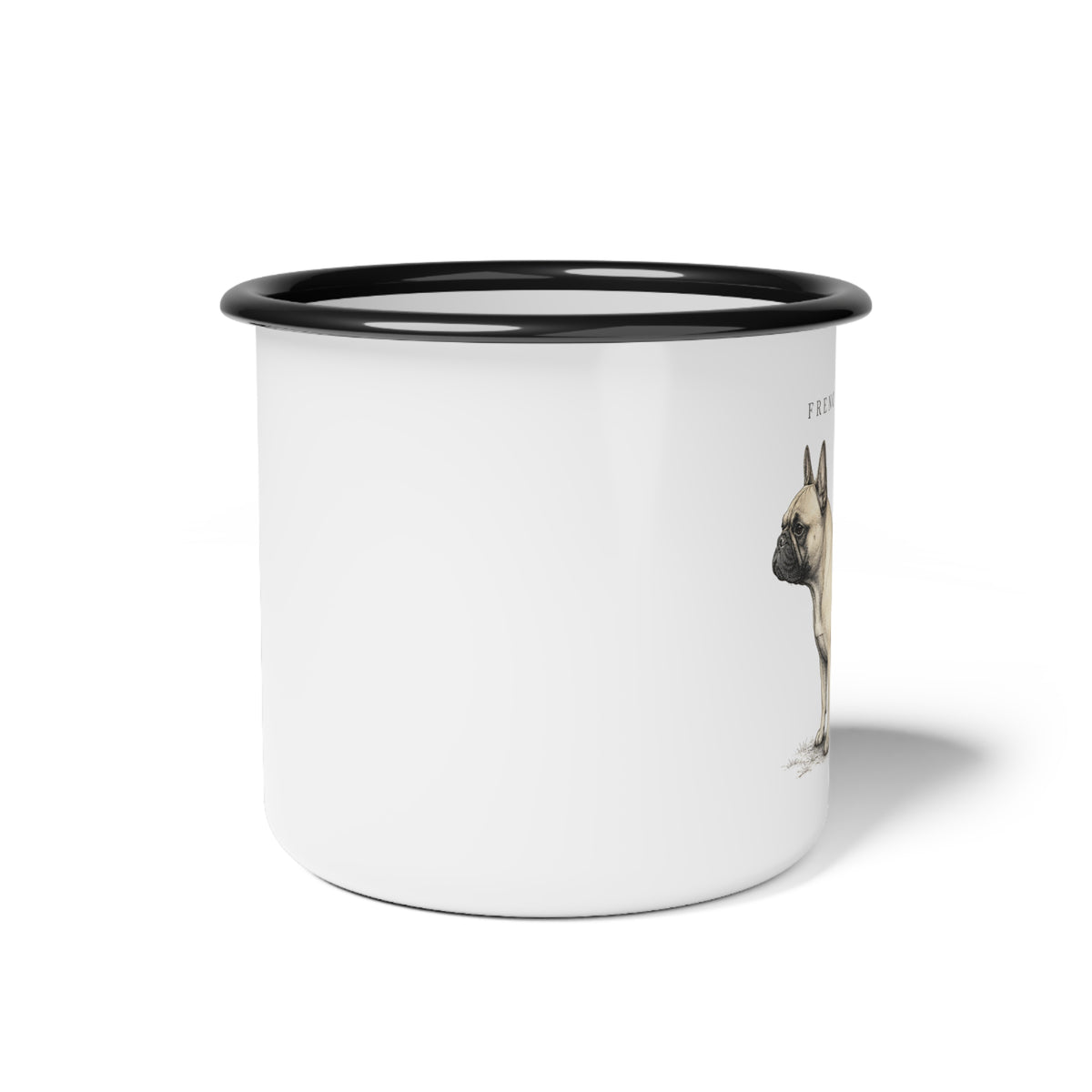 French Bulldog Enamel Mug, Frenchie Coffee Cup, Dog Breed Design, Rustic Country Kitchen Decor