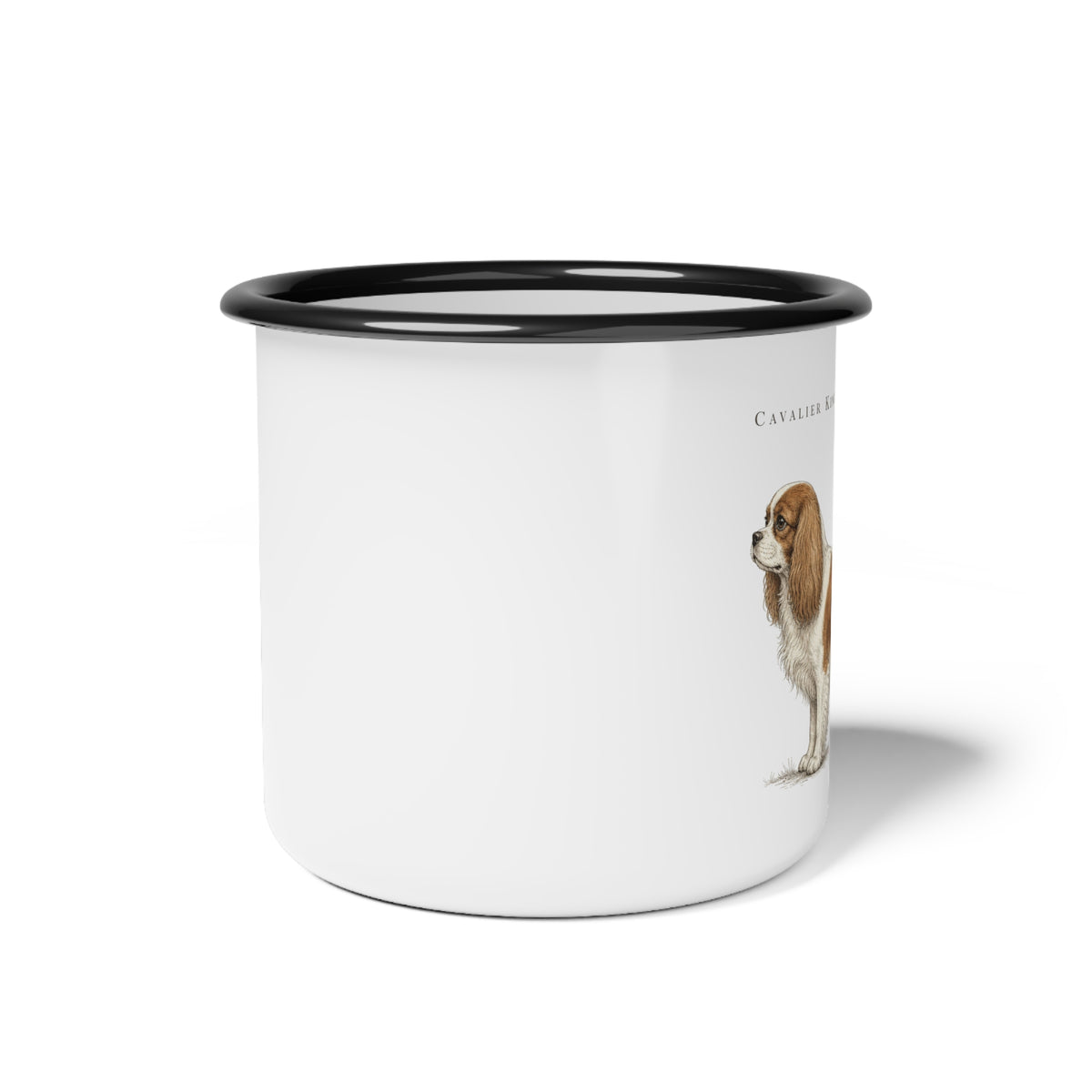 Cavalier King Charles Spaniel Enamel Mug, Rustic Dog Coffee Cup, Dog Breed