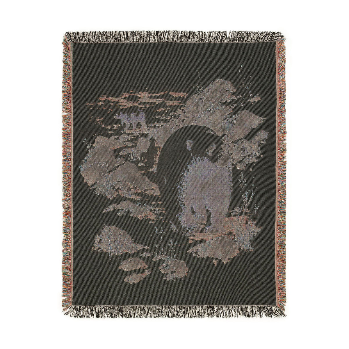 Polar Bear Woven Blanket, Northern Wildlife Throw, Rustic Arctic Winter Cabin Nature Decor