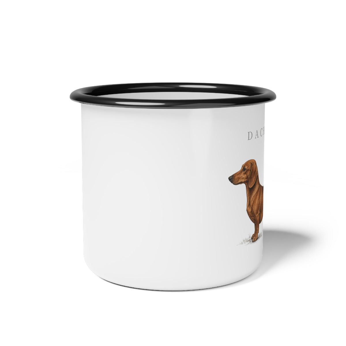 Dachshund Enamel Mug, Sausage Dog Coffee Cup, Dog Breed Design, Rustic Country Kitchen Decor