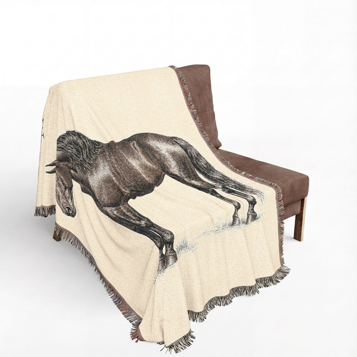 Morgan Horse Woven Blanket, Rustic Equestrian Throw, Country Horse Lover Home Decor