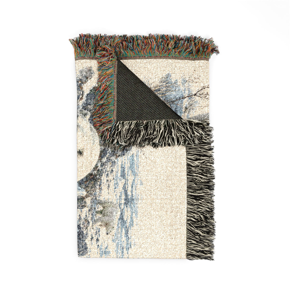 Polar Bear Woven Blanket, Northern Wildlife Throw, Rustic Arctic Winter Cabin Nature Decor