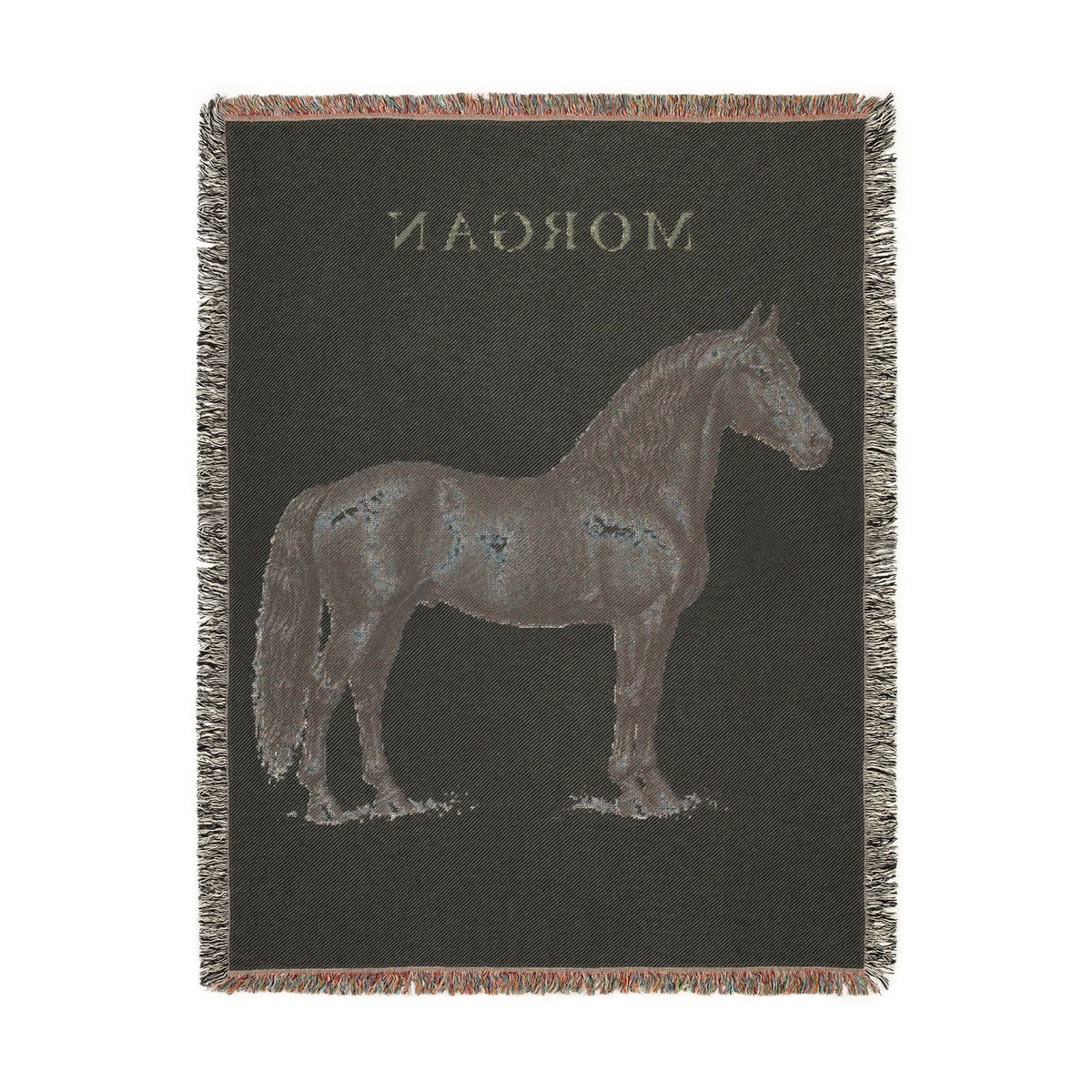 Morgan Horse Woven Blanket, Rustic Equestrian Throw, Country Horse Lover Home Decor