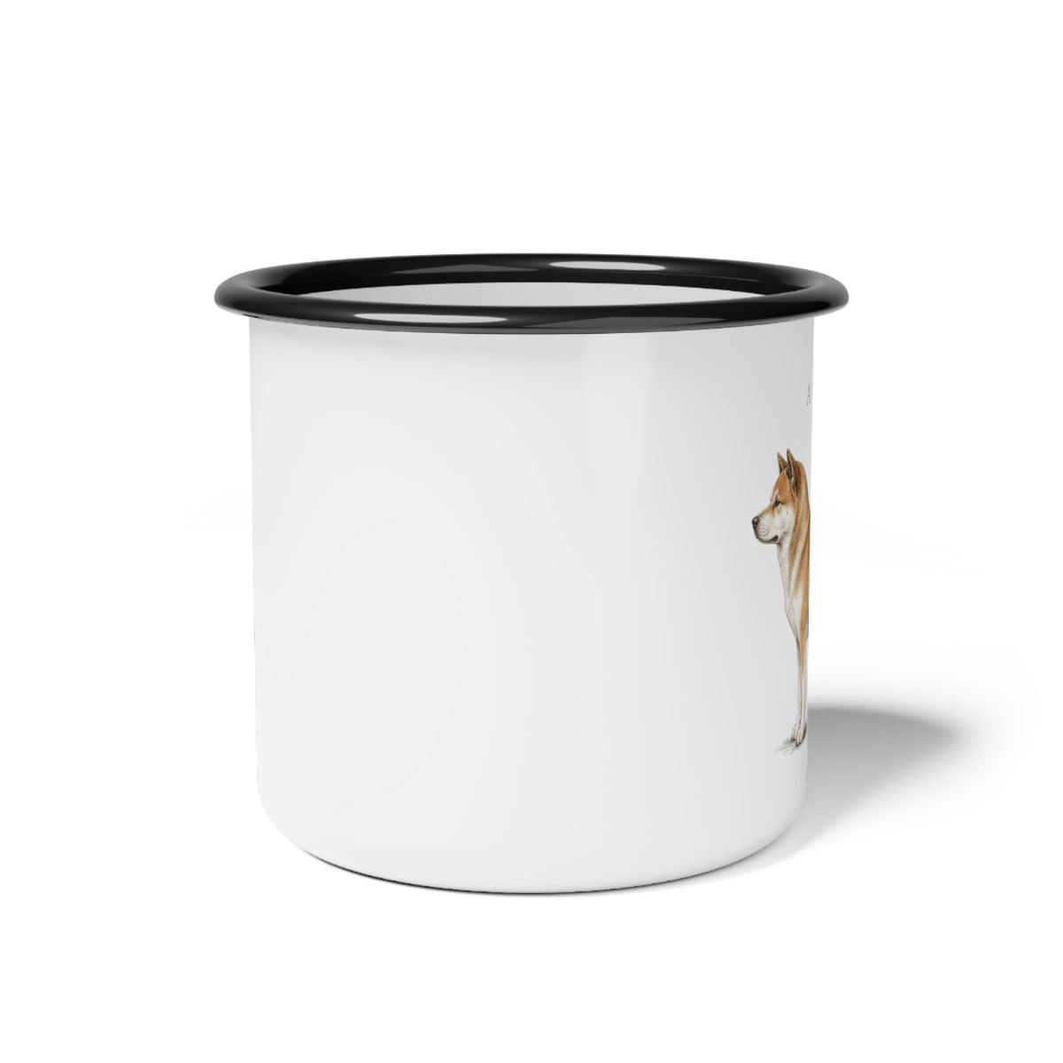 Akita Enamel Mug, Japanese Dog Coffee Cup, Dog Breed Design, Rustic Country Kitchen Decor