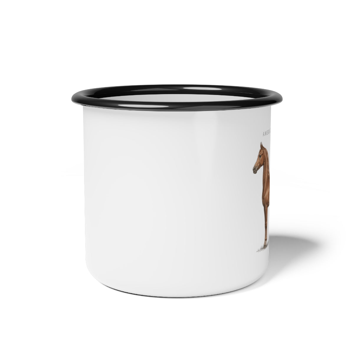 American Saddlebred Enamel Mug, Equestrian Horse Coffee Cup, Rustic Country Horse Gift