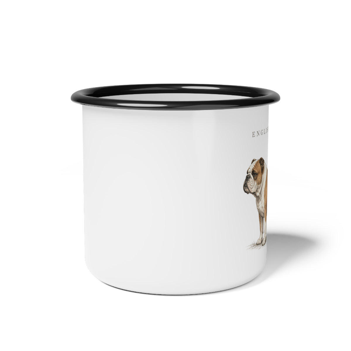 English Bulldog Enamel Mug, Bulldog Coffee Cup, Dog Breed Design, Rustic Country Kitchen Decor