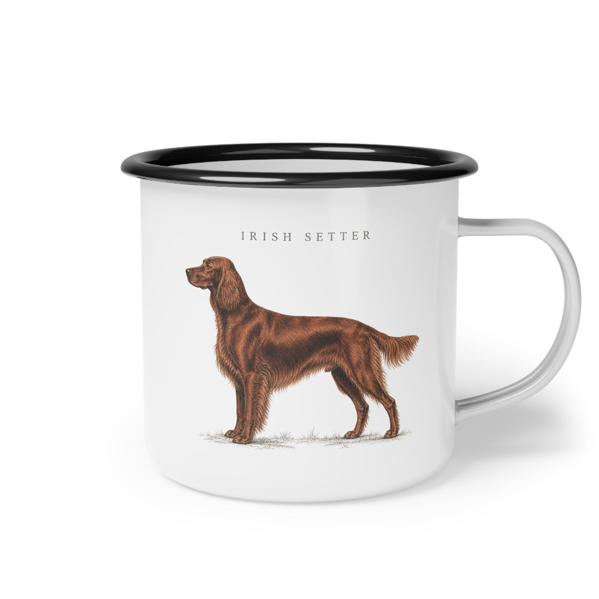 Irish Setter Enamel Mug, Rustic Dog Coffee Cup, Sporting Dog Country Gift