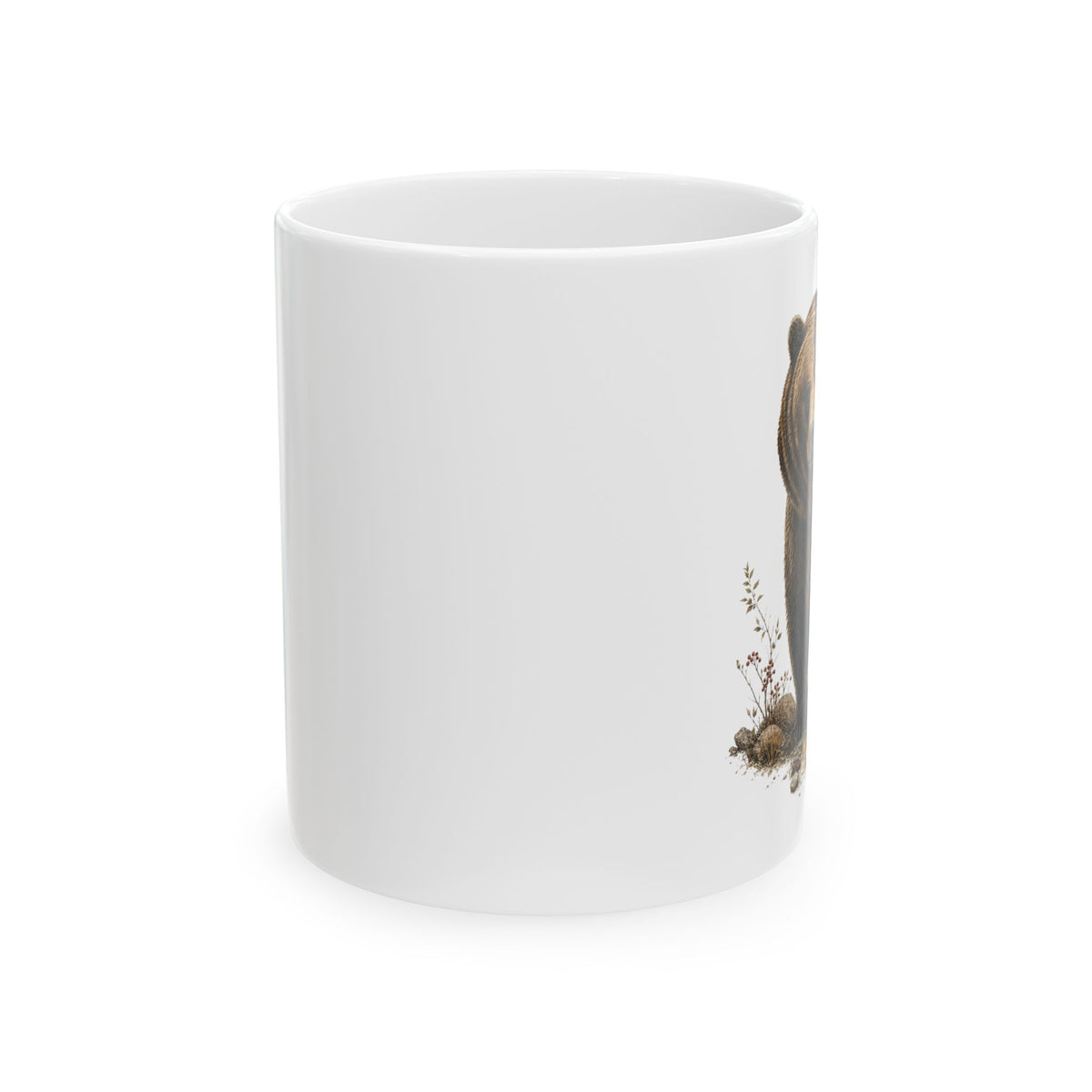 Rustic Brown Bear Mug, Wildlife Coffee Cup, Mountain Cabin Decor
